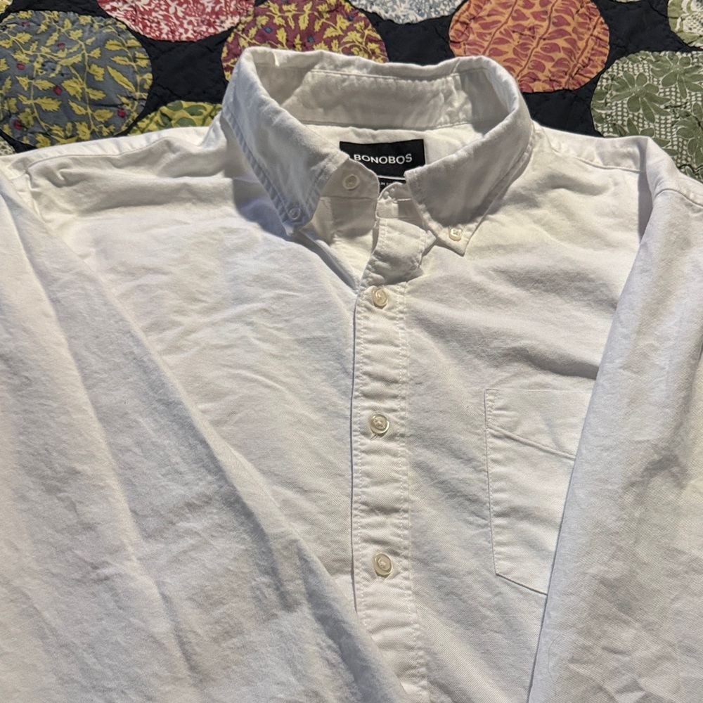 Bonobos Men's Crisp White Button-Down Shirt XL
